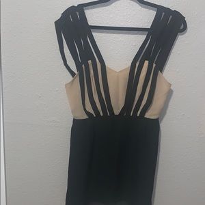 UO amazing black tan & hot pink detail dress